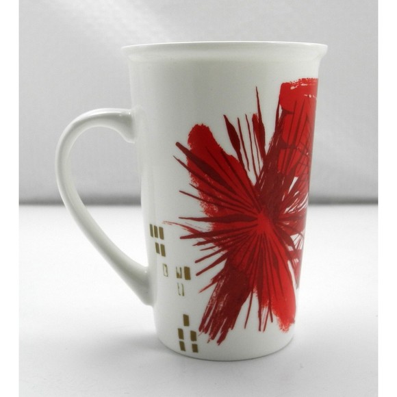 Starbucks Red/Gold Abstract Holiday Tall 12 fl oz Mug - Holiday 2014 Coffee Cup - Picture 2 of 5